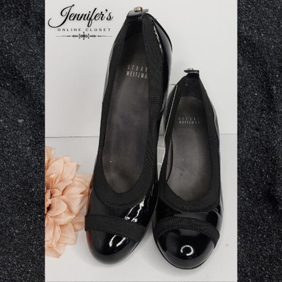 3/$30 Stuart Weitzman Women's Black Patent Leather Heels Size 7.5 - Picture 1 of 13